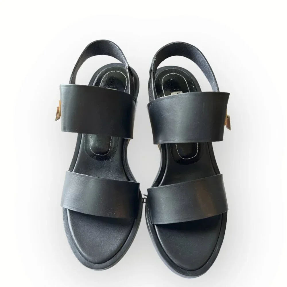 Balenciaga Black with Cork heels Sandals - Brand New!! Shoes - Picture 2 of 5